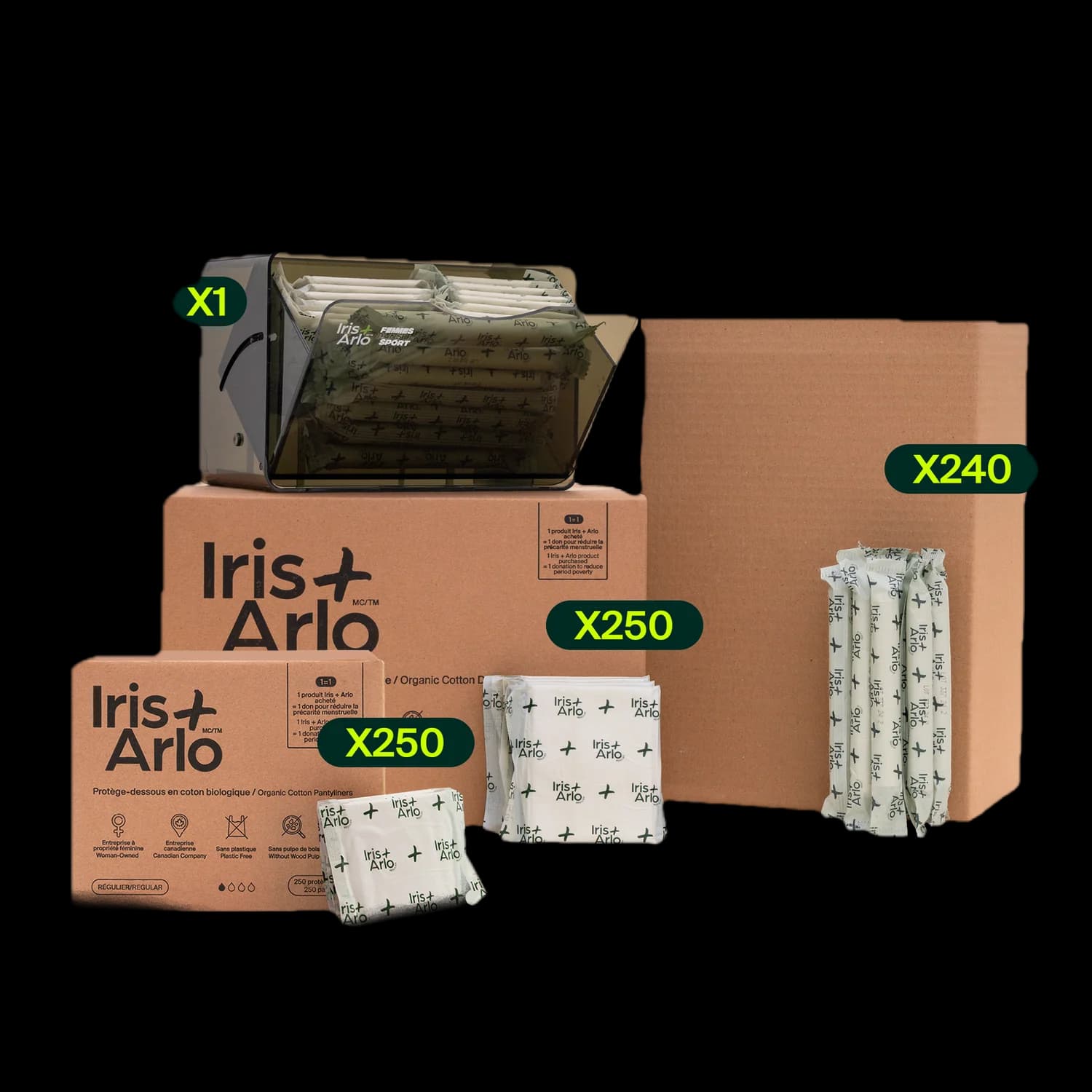 Kit de démarrage - Distributeur de cabine en plexiglass recyclé, 
 Grand (0–40 personnes menstruées)