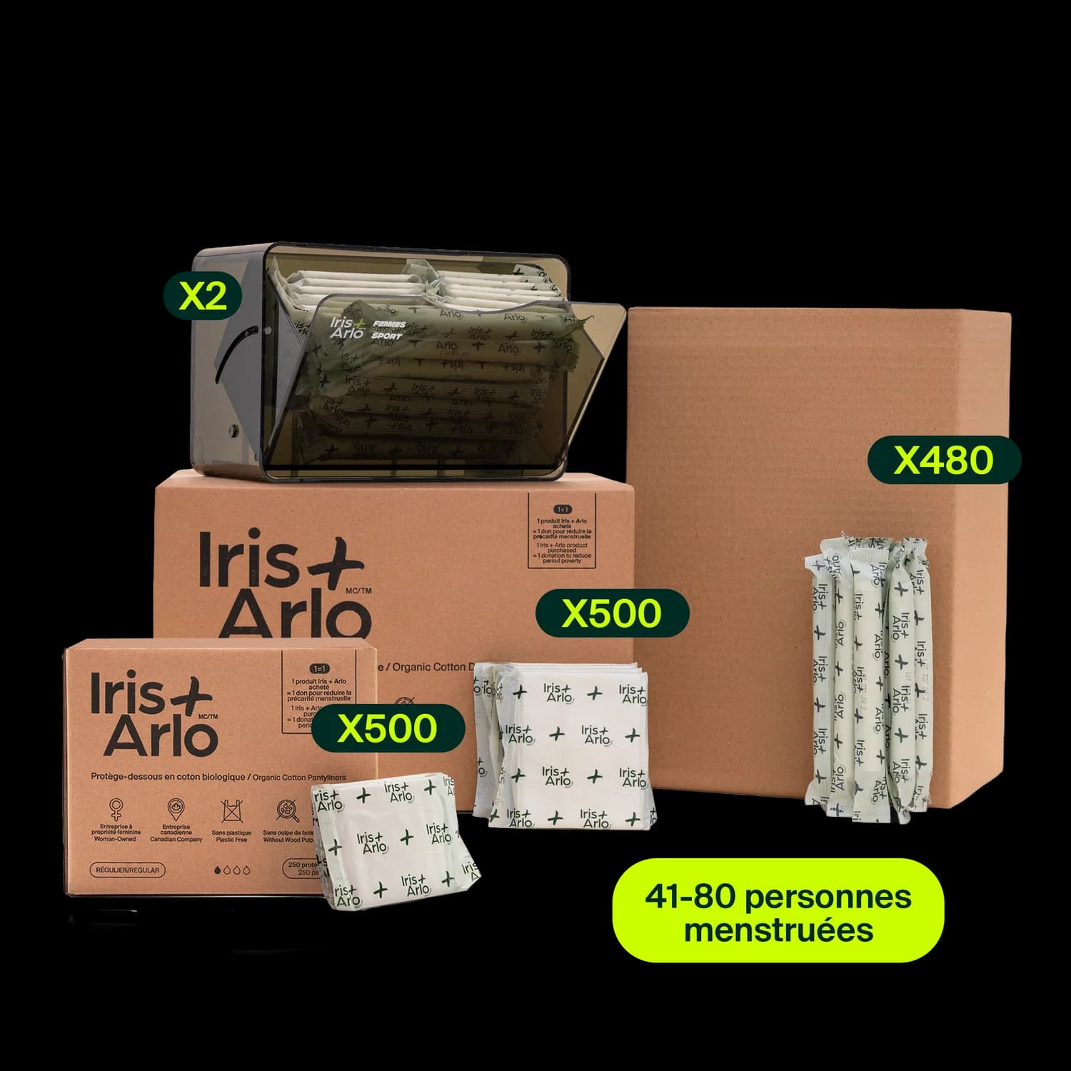 Kit de démarrage - Distributeur de cabine en plexiglass recyclé, 
 Grand (41–80 personnes menstruées)